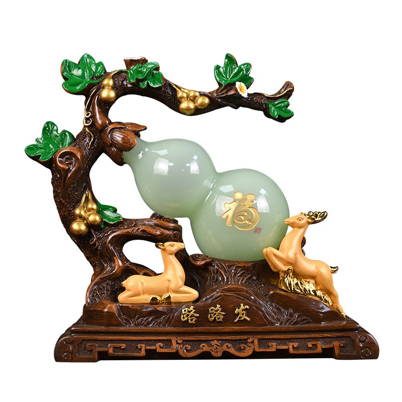 吉祥鹿葫芦开业乔迁摆件礼品客厅玄关柜书桌装饰品送客人朋友礼物