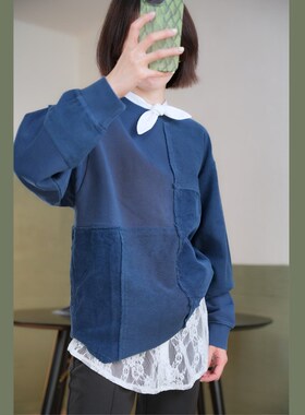 俏皮有趣~少女系都市时髦单品~千鸟格白色兔耳朵可爱蝴蝶结假领子