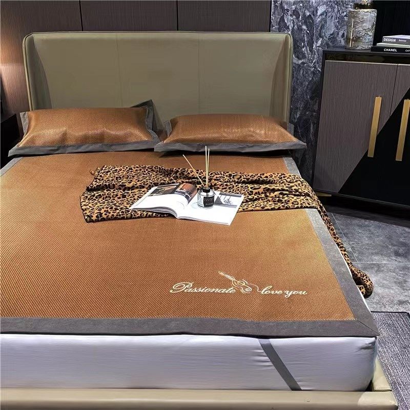 夏季冰藤席凉席子枕套三件套可水洗可折叠养生席1.8米床双人草席,床上用品,藤席,淘宝优惠券,粉丝福利购,淘宝优惠卷