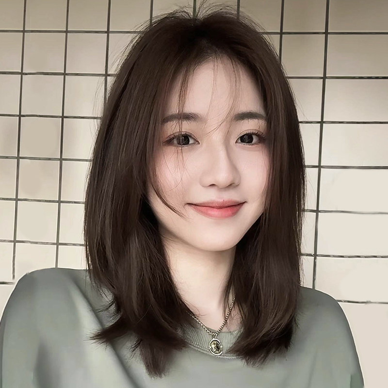 假发全头套女真发自o然无痕隐形夏天薄款中分锁骨发全真发遮白增