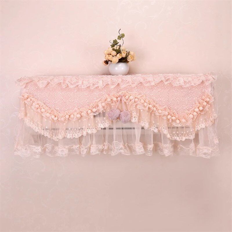 粉色蕾丝卧室挂机空调罩开机不取防尘套1匹1.5匹2匹3匹装饰罩