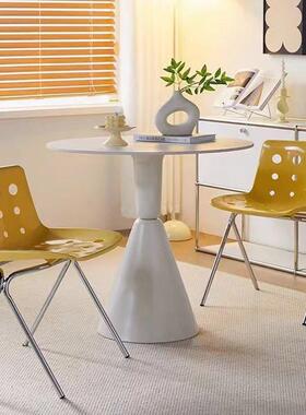 阳台休闲白色圆桌小户型简约现代奶茶店洽谈接待桌in风高颜值餐桌