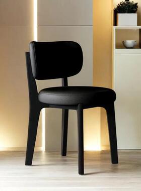 Tal意式实木奶油餐椅北欧家用餐厅轻奢椅子现代简约小户型靠背椅
