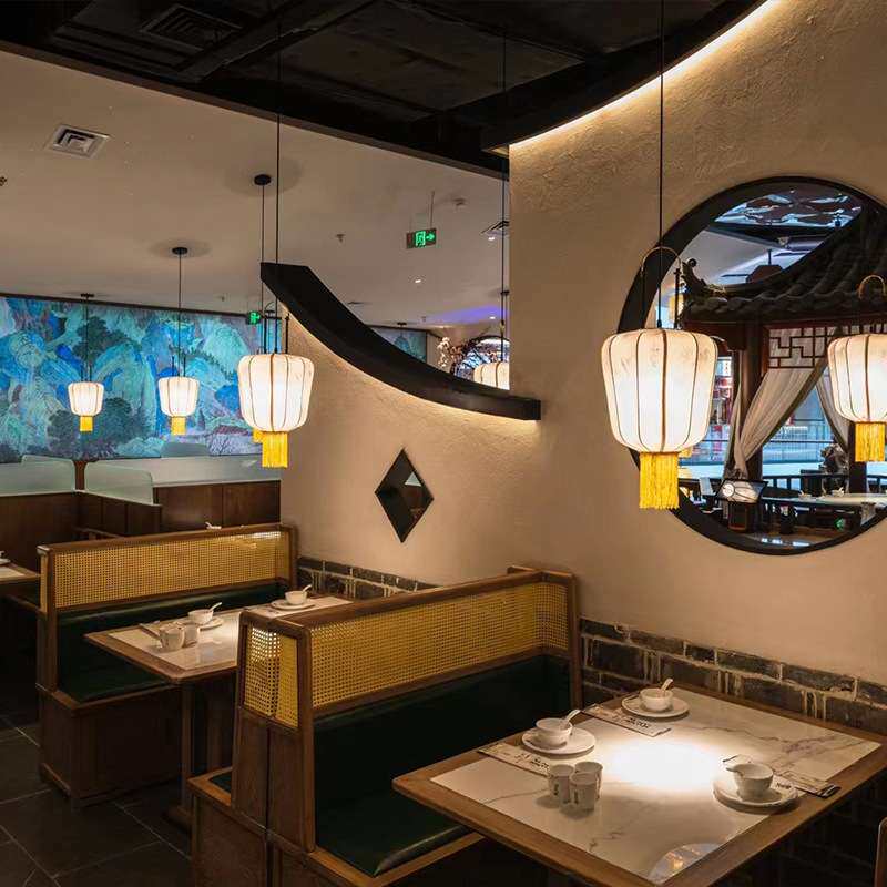 新中式卡座沙发火锅店茶楼餐桌椅湘菜馆茶餐厅饭店组合商用优选