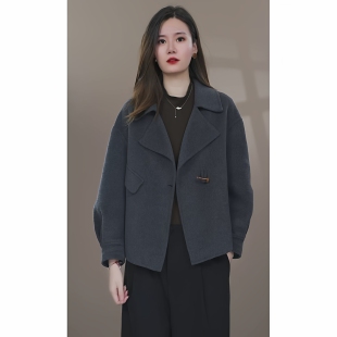 气质小个子大码 秋冬加厚保暖毛呢大衣女短款 防寒 198 甜甜