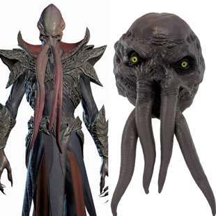 博德之门3Illithid夺心魔乳胶面具头套万圣节道具 Baldur Gate