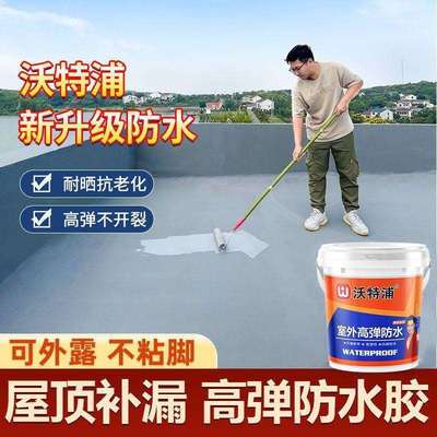 沃特浦防水材料屋顶漏水补漏胶房顶渗水补漏裂缝防水胶涂料补漏王