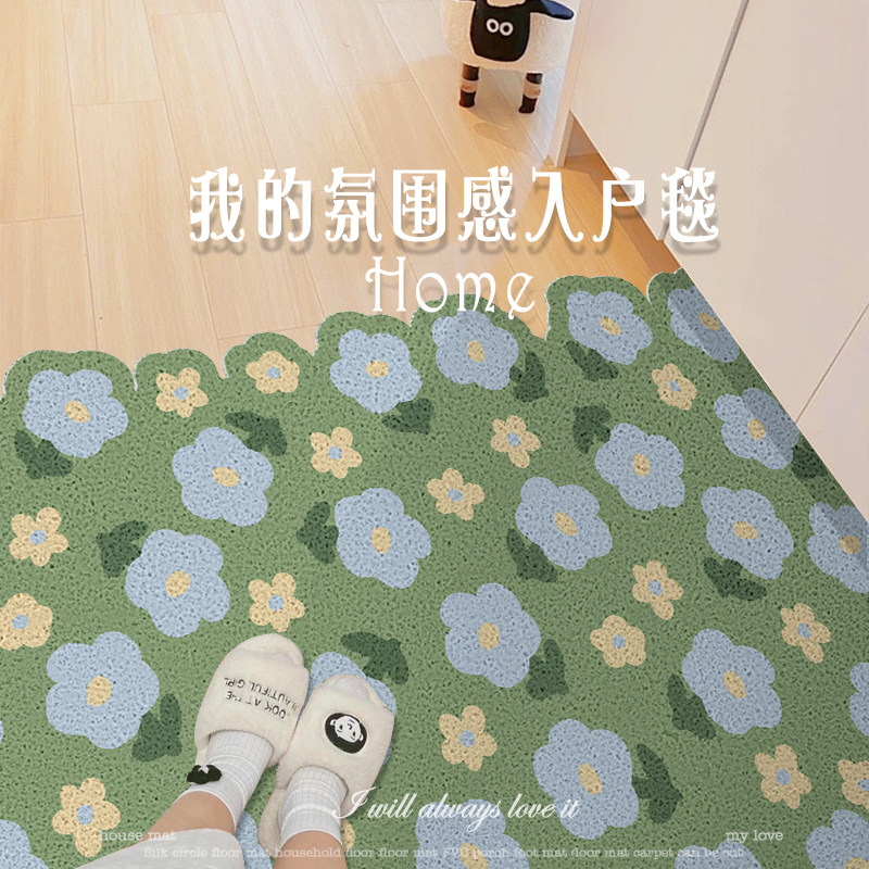入户门地垫丝圈进门脚垫入户门垫可擦免洗门口进户V可剪裁家用地