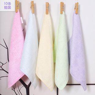 宝宝毛巾10条装k竹纤维幼儿园毛巾小四方儿童专用洗脸毛巾女小方