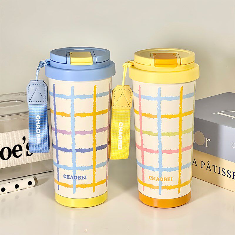 多巴胺咖啡保温杯高颜值女生陶瓷内胆杯子便携式S随行水杯学生吸