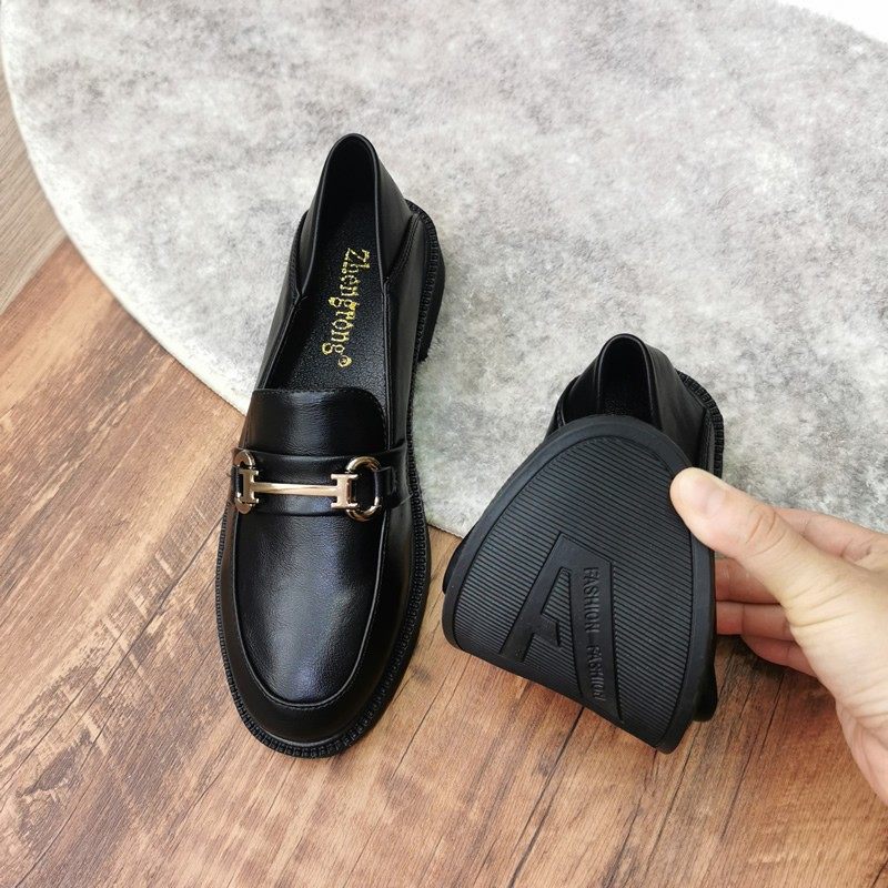 两穿马衔扣2021秋季新款豆豆鞋一脚蹬英伦风小皮鞋女软底法式单鞋,女鞋,乐福鞋（豆豆鞋）,淘宝优惠券,粉丝福利购,淘宝优惠卷