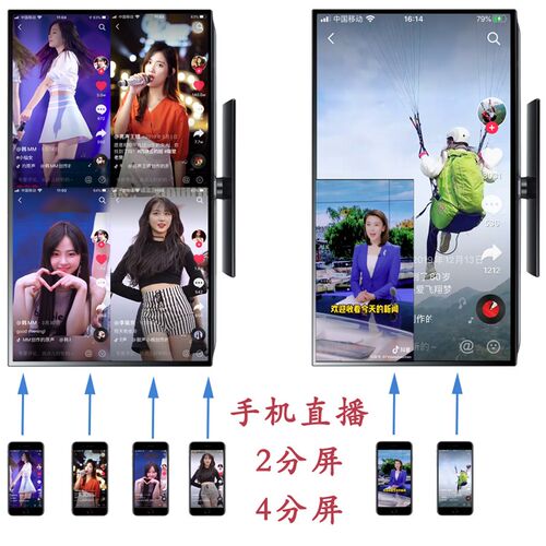 手机投屏器4个手机同时显示切换支持4K输L出投屏至任意尺寸电视机