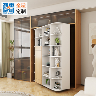 多空间实木旋转书桌柜墨菲床 多功能可折叠省空间壁床隐形床定制