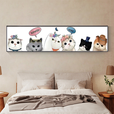 G-407卧室床头墙画现代简约儿童房挂画房间N装Q饰画可爱卡通猫咪