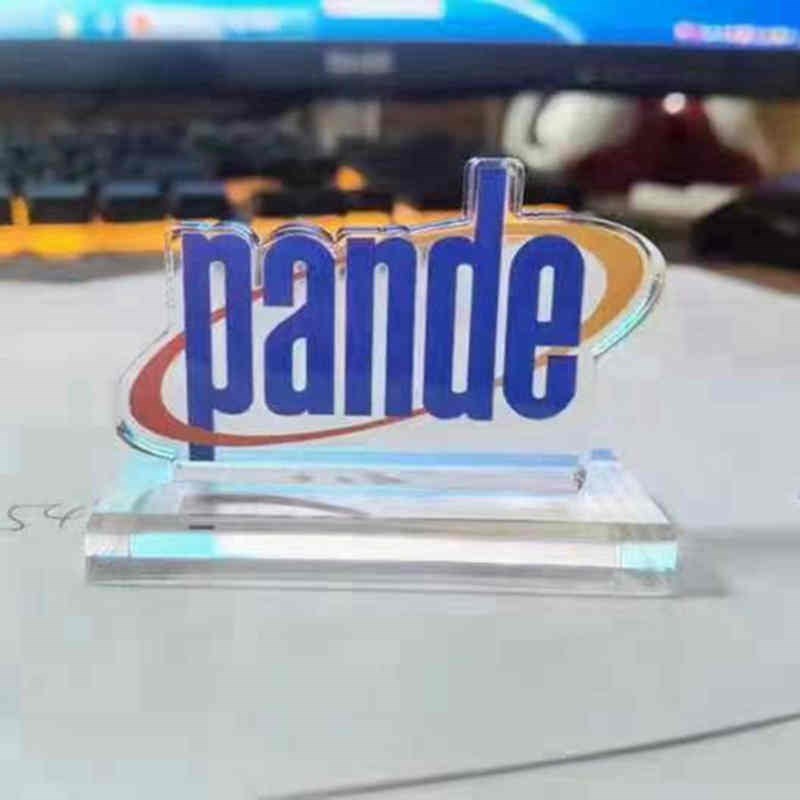 亚克力桌牌logo立牌不规则立牌定制台牌水晶字制作打样定制展示台