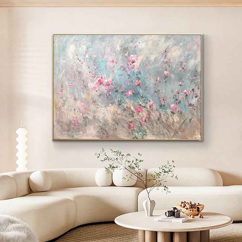 抽象卧室装饰画纯客厅艺术手绘油画现代简约画印象派花卉挂画肌理