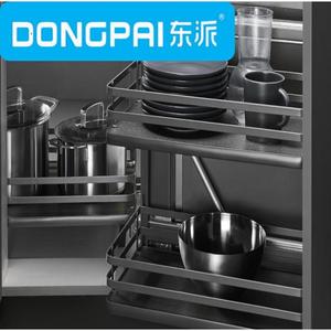 东派-厨房转盘小怪物不分左右橱柜转角飞旋黑色亮光拉篮 厂家直销
