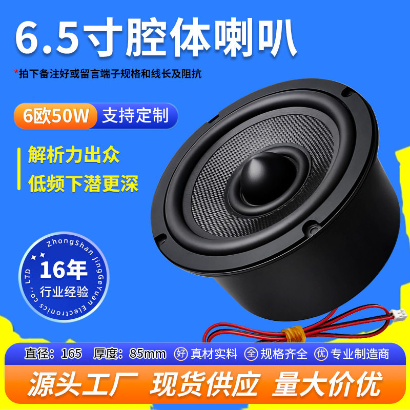 精歌源6.5寸腔体音箱6欧50W双低频多媒体广告屏重低音喇叭扬声器