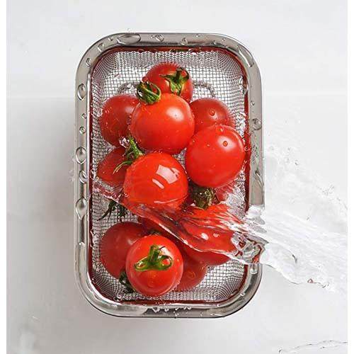 吉川COOKPAL不锈钢厨房保鲜盒沥水篮（小）水果篮沥水沥油过滤层