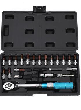 预置式扭矩扳手预置式扭矩扳手1/4 5-25N.m 21件套可调扭力扳手