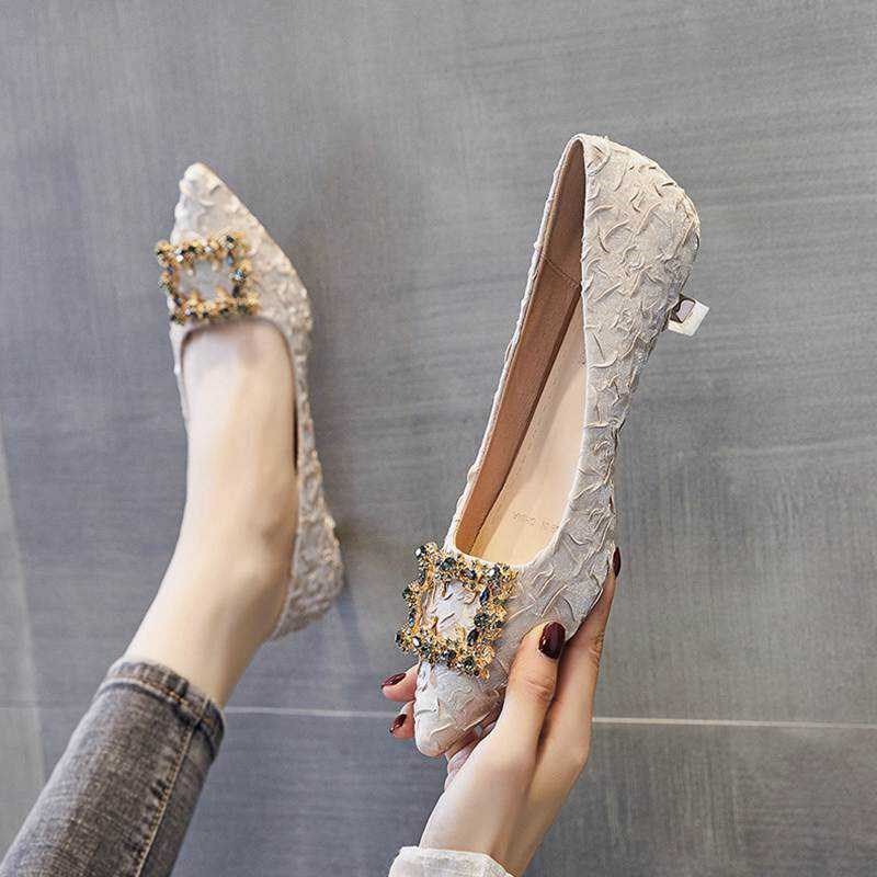 脚宽胖mm加肥大码女鞋41一43气质百搭细跟不累脚显瘦尖头浅口单鞋,女鞋,浅口单鞋,淘宝优惠券,粉丝福利购,淘宝优惠卷