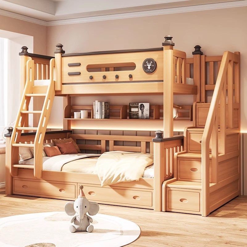 斯巴客榉木上下床双层床全实木儿童床高低床小户型子母床上下铺床,住宅家具,高低/子母床,淘宝优惠券,粉丝福利购,淘宝优惠卷