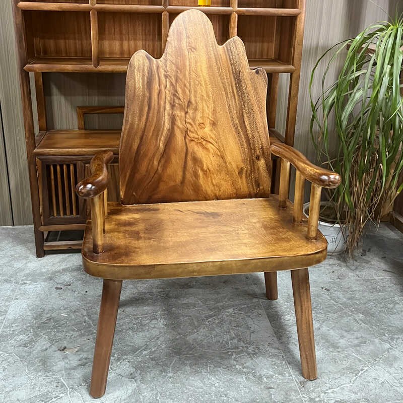 南美胡桃木实木茶桌椅中式阳台家用原木根雕功夫泡茶台靠山椅子