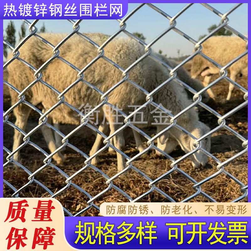 镀锌铁丝网勾花网围栏圈牛羊防护养殖钢J丝网养鸡狗果园隔离护栏