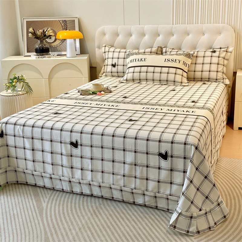 秋冬加厚保暖纯棉床单荷叶边花边全棉磨毛加大2.2米床1.5/1.8/2.0