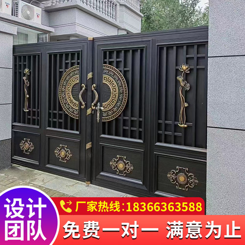 铝艺大门别墅庭院门进户门农村院子围墙门自建房T花园门乡下小院