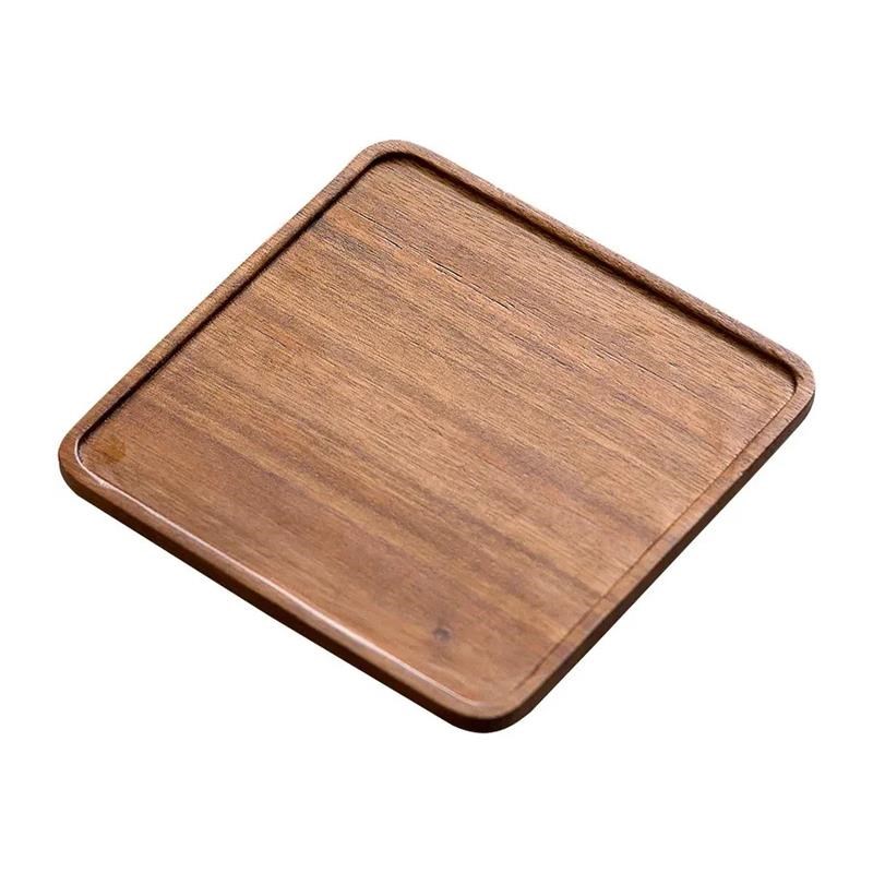 竹制茶托手工托盘茶壶垫胡桃木茶台茶托家用茶盘简约功夫茶具配