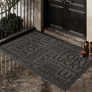 入户门地垫灰色玄关大p门口进门脚垫刺绣防滑耐脏耐磨室外门外地