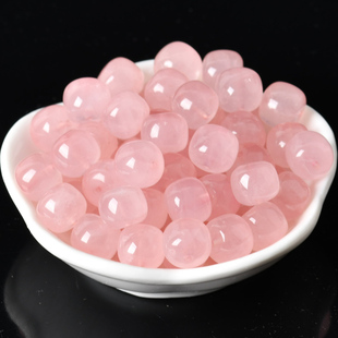 天然冰种粉晶桶珠散珠盘珠手链女马粉H芙蓉石粉色水晶手串招桃花