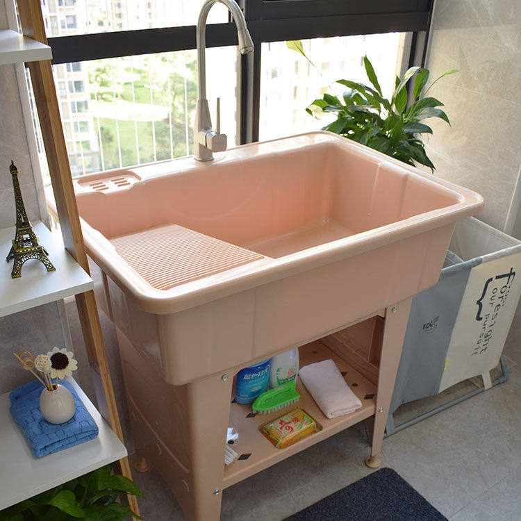 塑料洗衣池阳台搓k衣板洗衣盆带搓板洗衣槽带搓衣板的水池加厚
