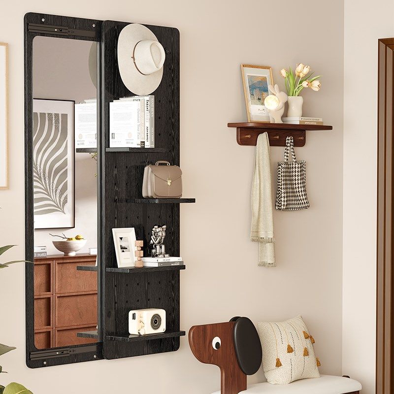 家用门口隐形全身镜壁挂式推拉贴墙穿衣镜壁挂洞洞板宿舍卧室试衣,住宅家具,衣挂一体镜,淘宝优惠券,粉丝福利购,淘宝优惠卷