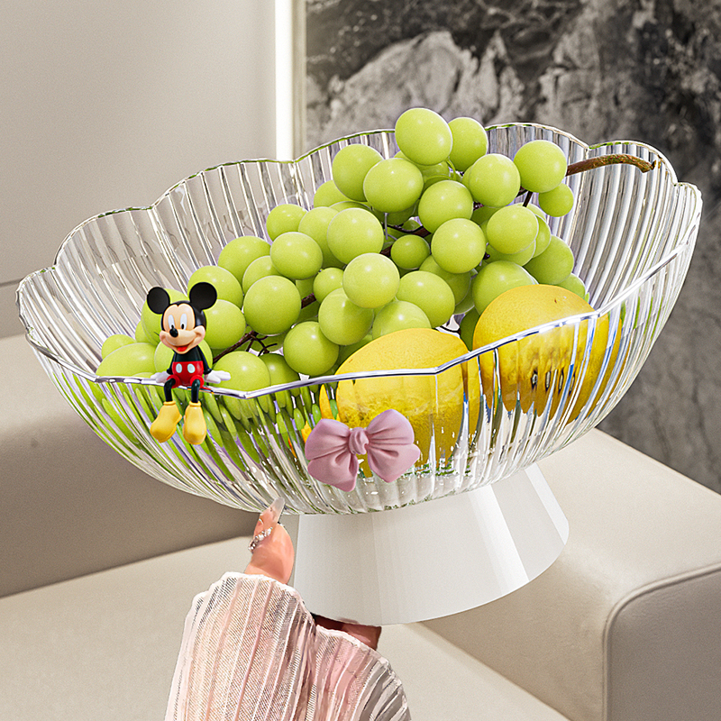 轻奢高档水果盘2025新款沥水篮客厅家用茶几干果盘糖果零食摆放盘