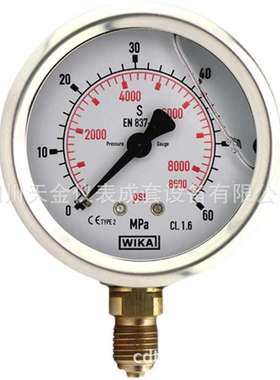 威卡全不锈钢压力表PGE23.63 0-25MPA径向测液压油压防震表
