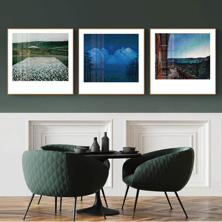 哈拉尔德北欧现代风景小众艺术铝合金玻璃镜面客厅装饰挂画A303