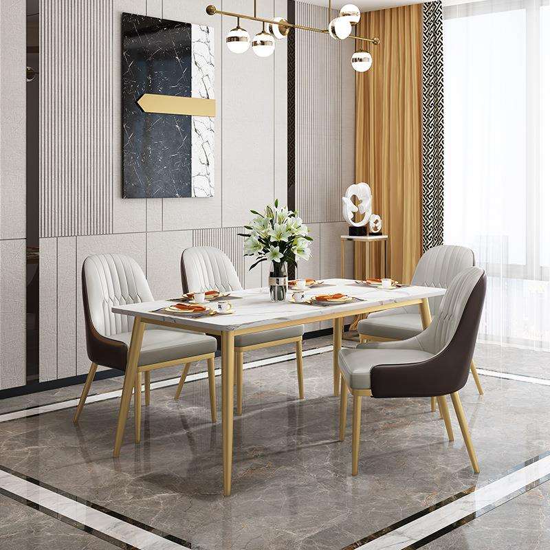 北欧餐厅餐桌椅组合 小户型简约大理石餐桌 轻奢民宿酒店吃饭桌子