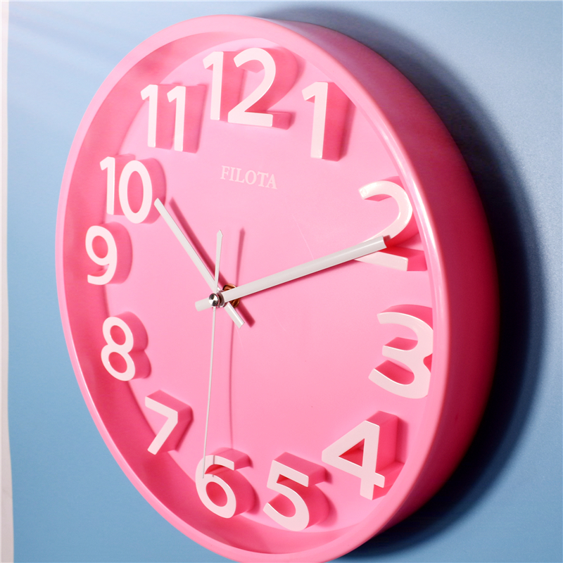 【3D彩色】g超静音现代简约立体数字客厅卧室装饰壁挂时钟表石英