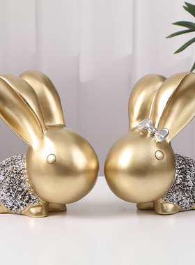 客厅装饰品d招财兔摆件轻奢高档家居电视酒柜可爱简约现代高端大