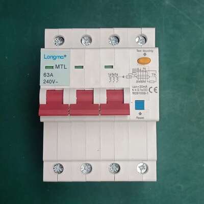 Longma 32A 80A 415v漏电保护器440v漏电断路器460V RCCB 480v