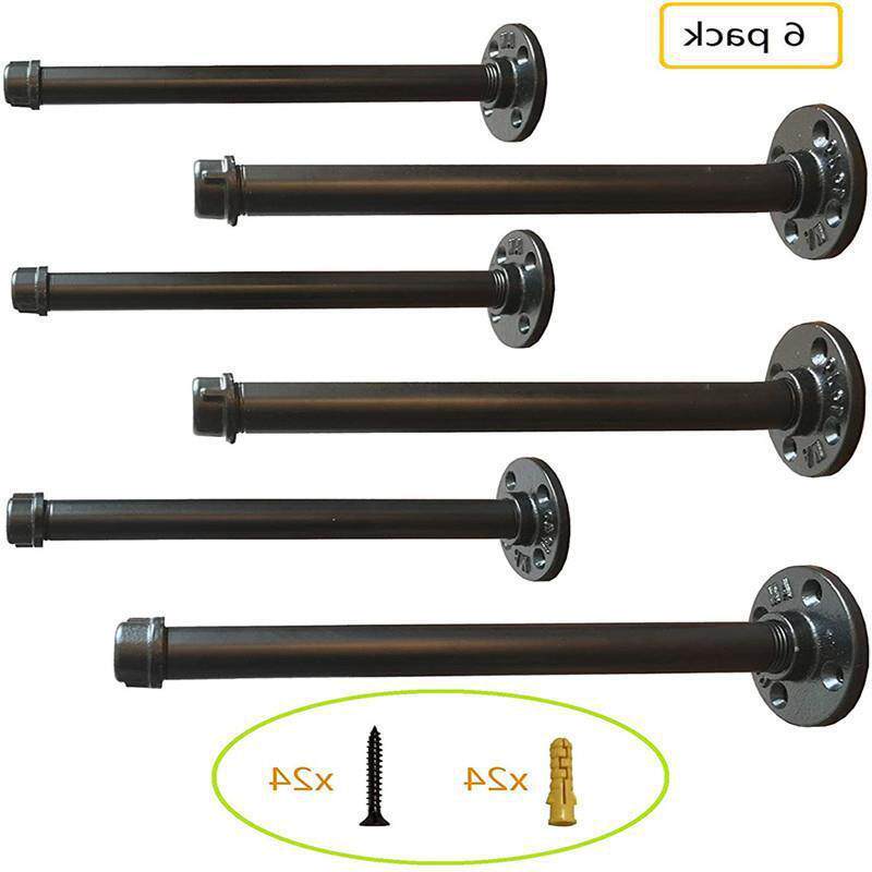 跨境砖供北欧层板铁艺水管支撑架复古托架单层管子墙上置物架壁挂