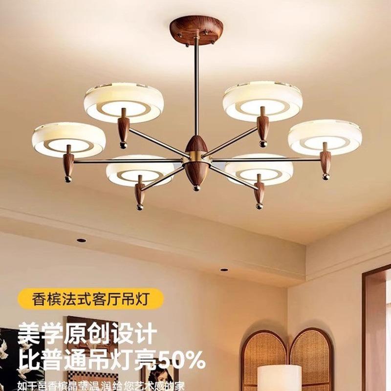 法式中古风2025新款香槟客厅吊灯主卧室餐厅吧台设计师款高端吊灯