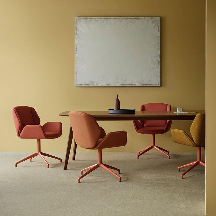 办公会议会客椅单人旋转休闲椅商务洽谈接待椅4S店沙发椅欢乐颂椅