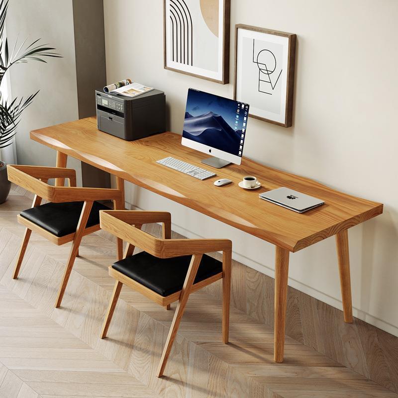 北欧全实木窄书桌50/60cm学习桌卧室书房双人靠墙办公电脑桌边桌