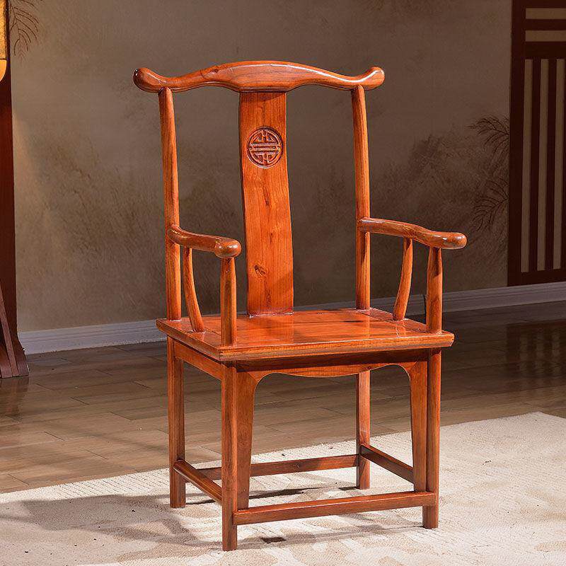 实木椅子凳子仿古椅子牛角月牙椅太师椅办公室靠背椅酒店餐馆餐椅