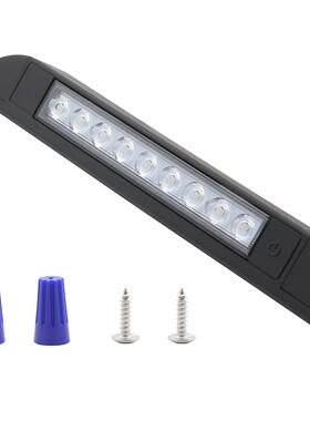 12-24V 房车游艇改装开关 9LED长条形车内照明灯 4.5W 黑色外壳