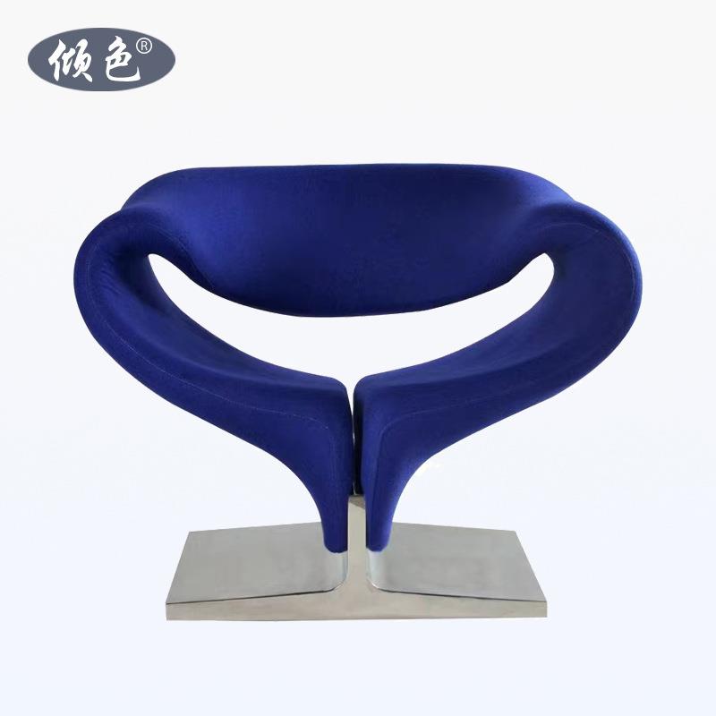 设计师简约艺术玻璃钢飘带椅现代异形爱心休闲椅展览厅样板房接待