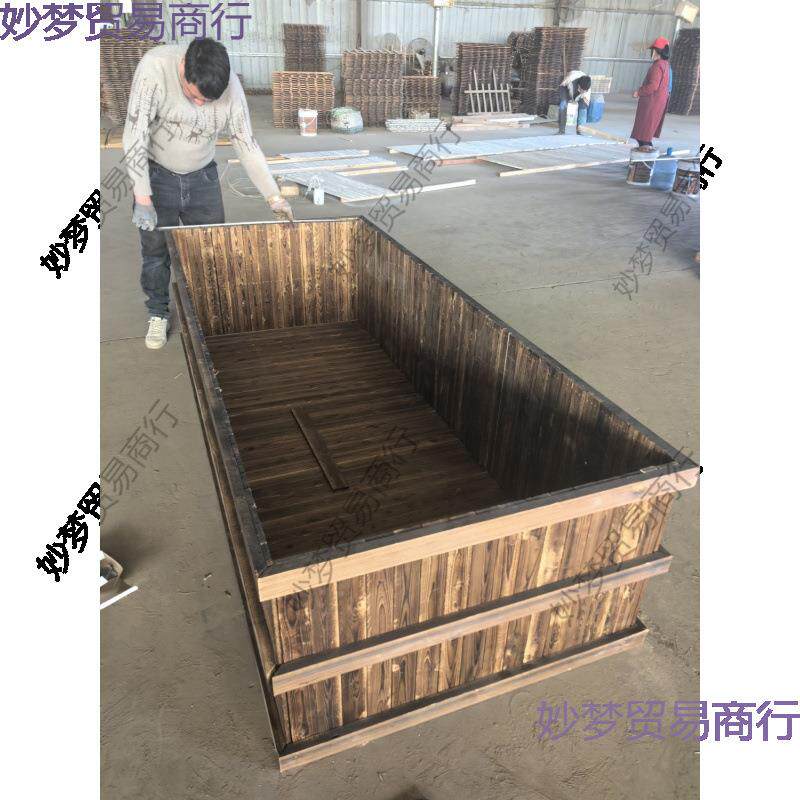 防腐木帆布鱼池实木养鱼水箱防水布阳台户外锦鲤地缸造景木箱水池
